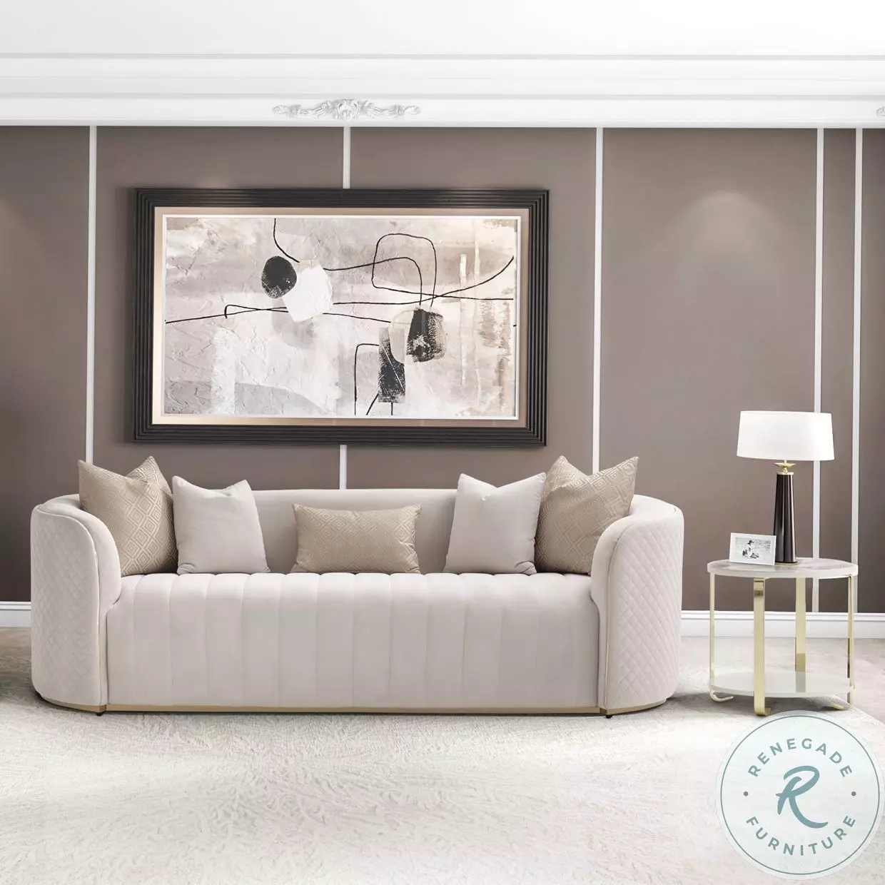 Ariana Beige Sofa From Michael Amini | Coleman Furniture