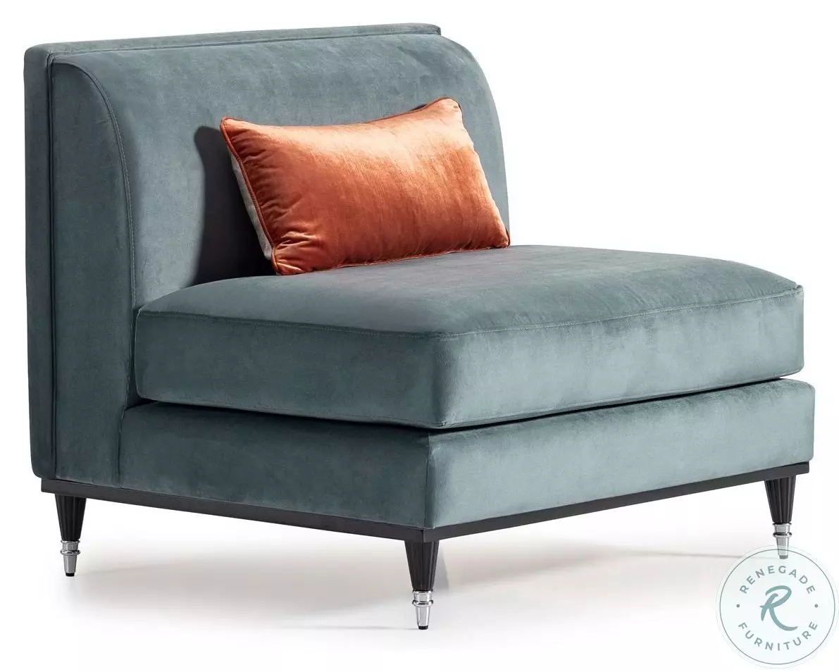 La Francaise Azure Blue Armless Chair From Michael Amini | Coleman