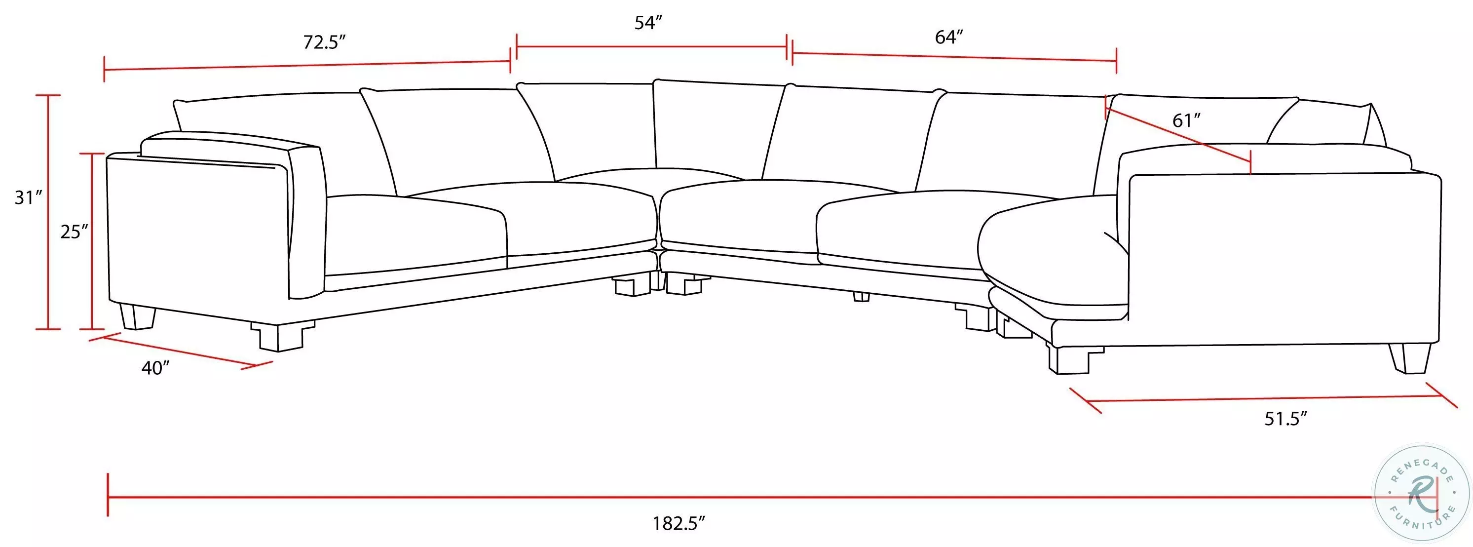 Escape Mirage Mist 4 Piece Modular Sectional