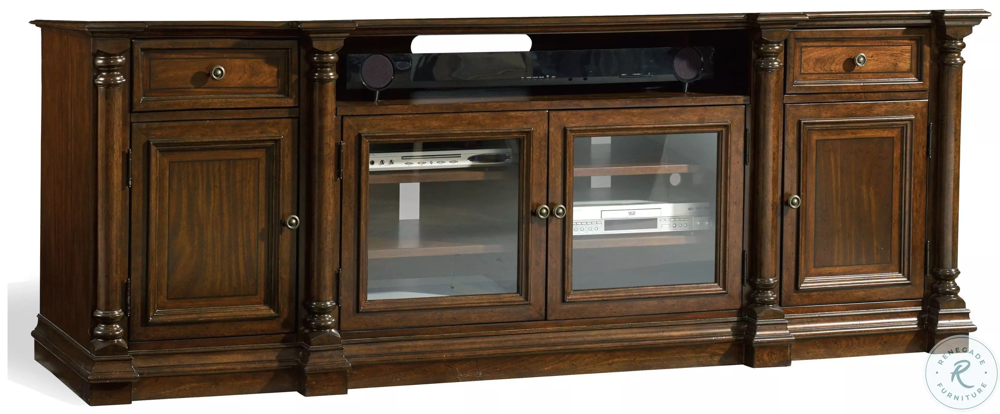 Leesburg Traditional Mahogany TV Stand From Home Gallery Stores