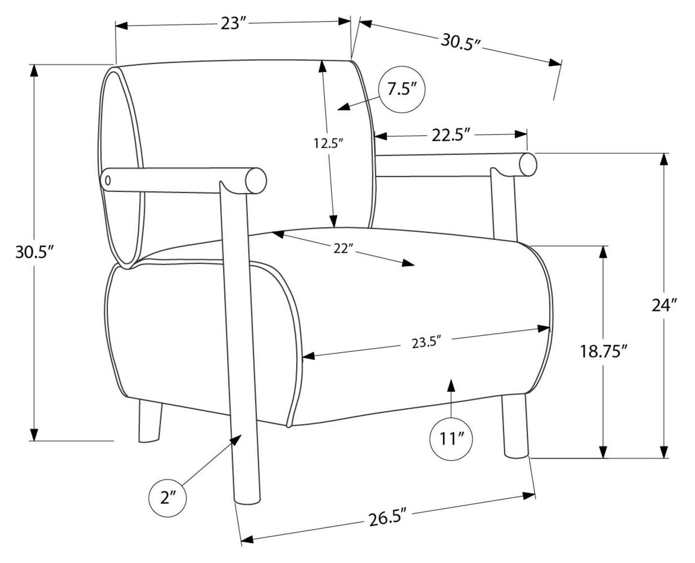 8340 Light Brown Upholstered Accent Chair