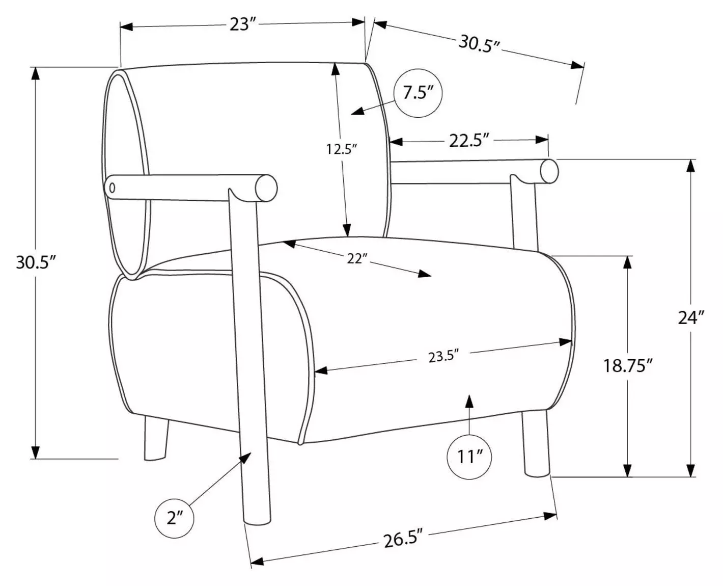 8343 Light Brown Upholstered Accent Chair