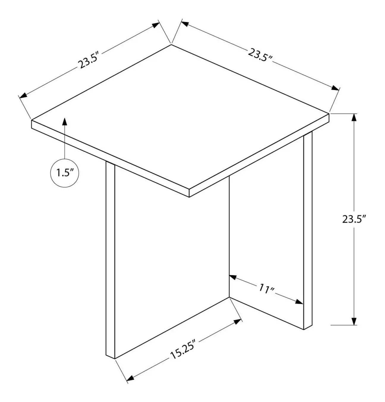 2892 Travertine Stone Square Accent Table