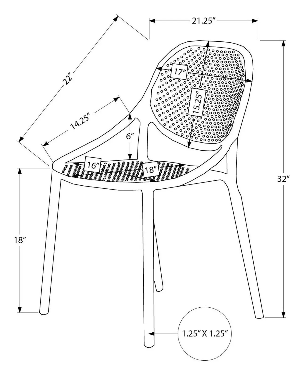 4019 Black Outdoor Stacking Dining Chair Set of 4