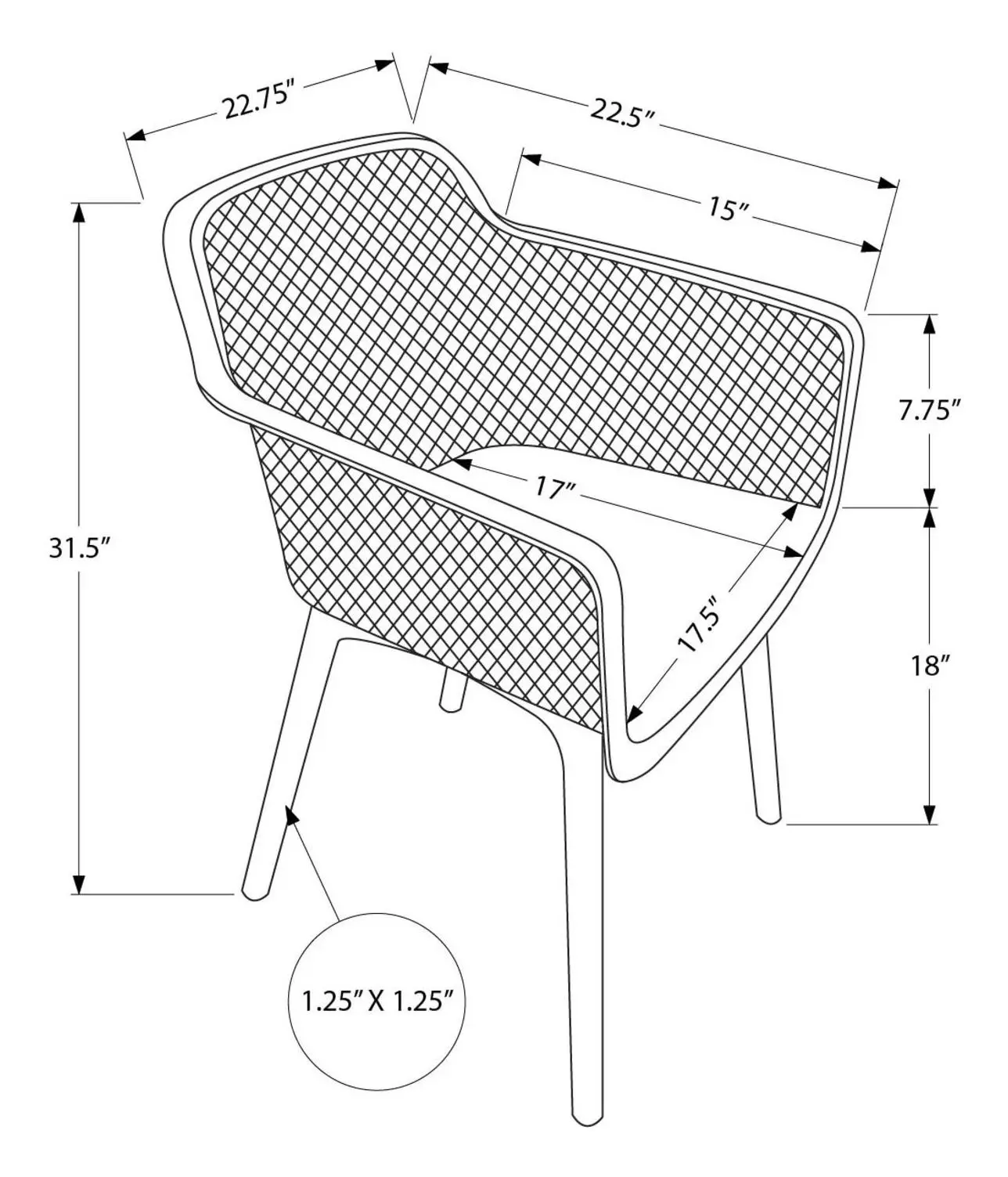 4025 White Outdoor Stacking Dining Chair Set of 4