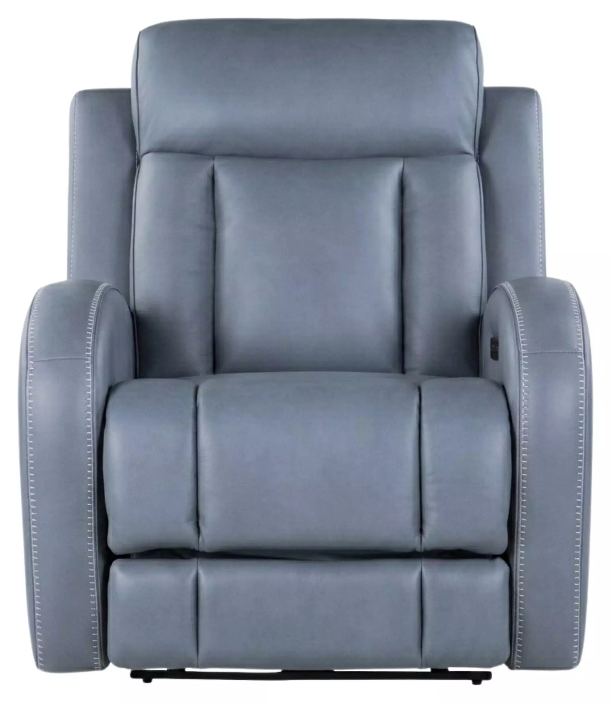 Quinn Blue Gray Leather Zero Gravity Triple Power Recliner with