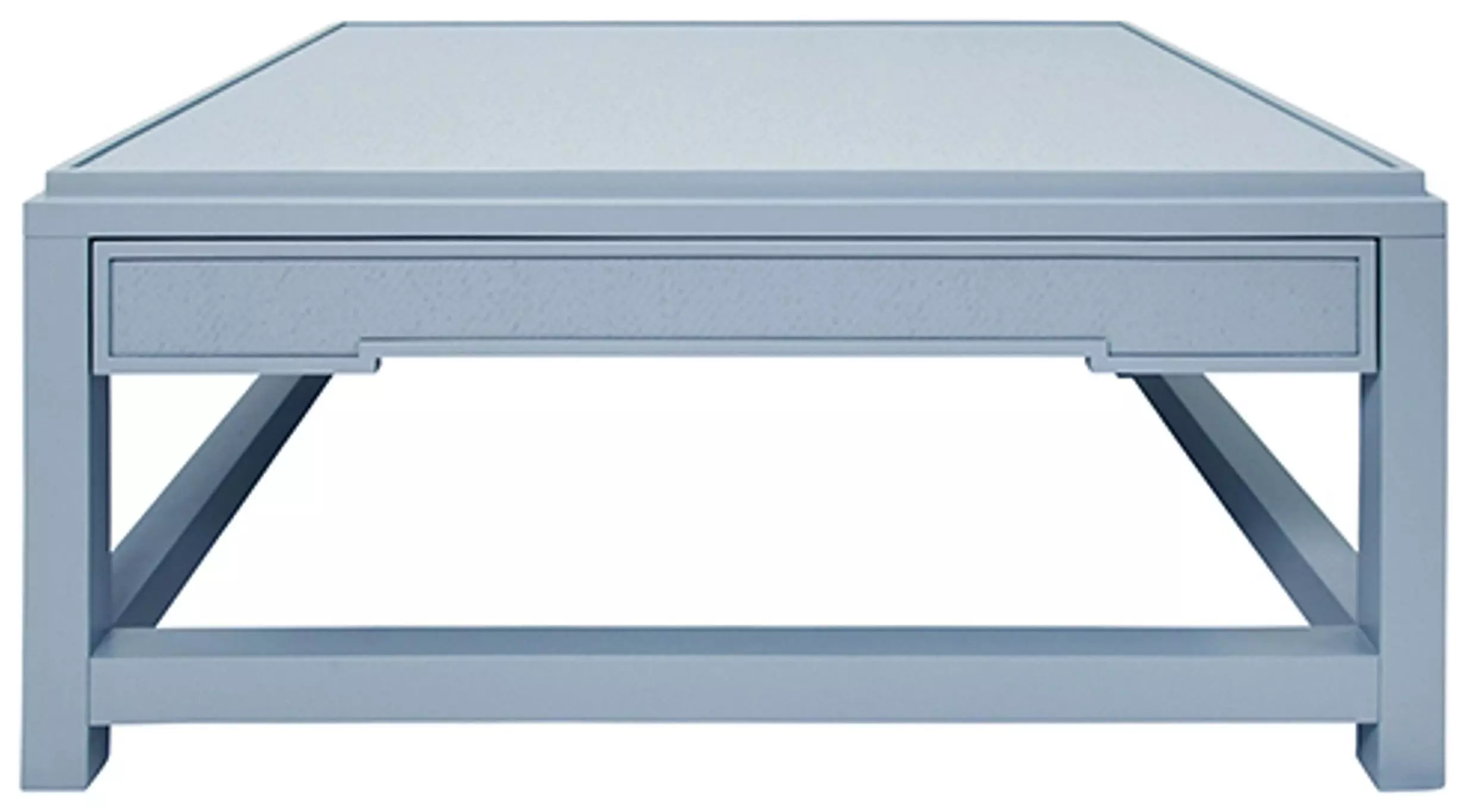 Locklin Light Blue Painted Grasscloth Soft Close Coffee Table From