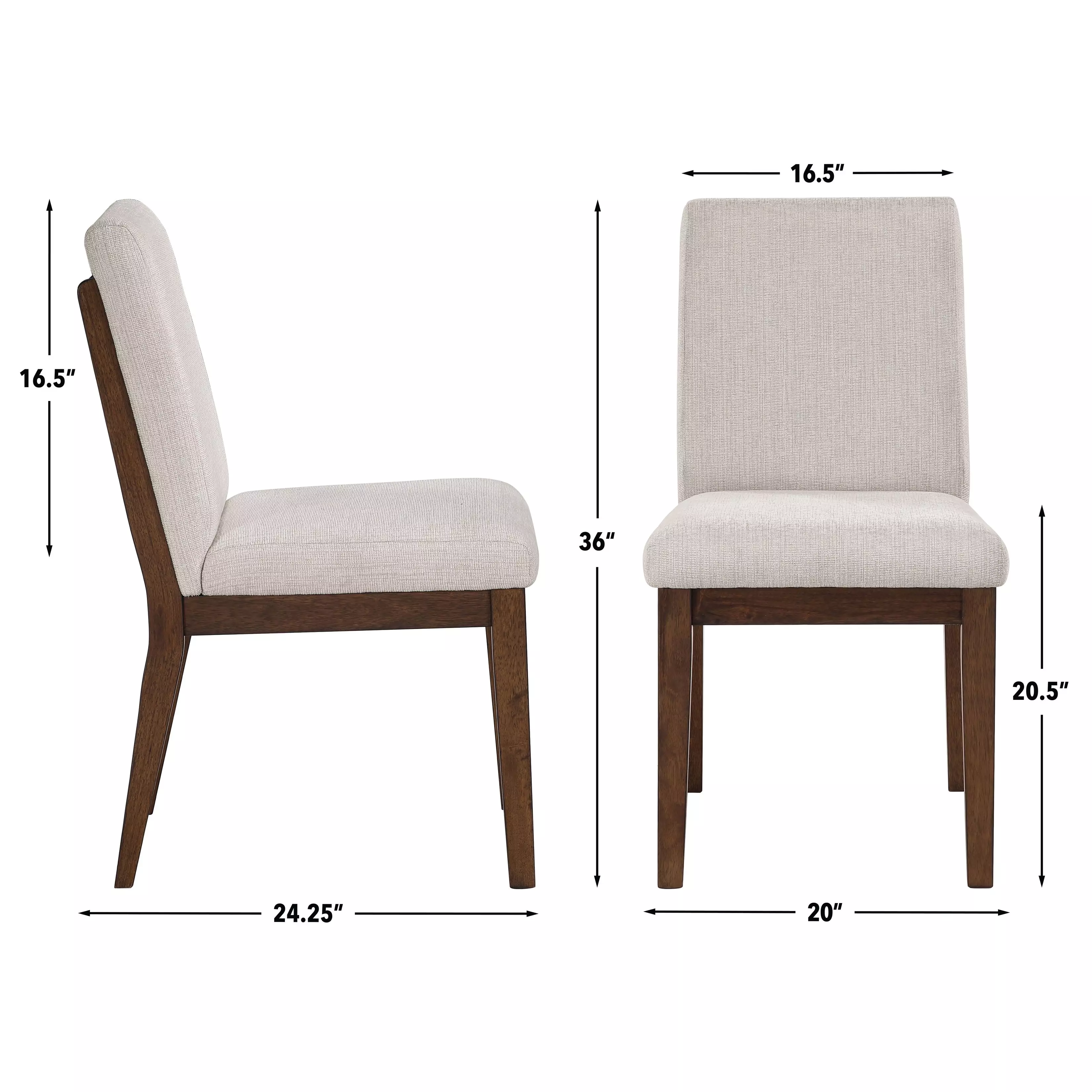 Canton Brown and Beige Upholstered Side Chair Set of 2