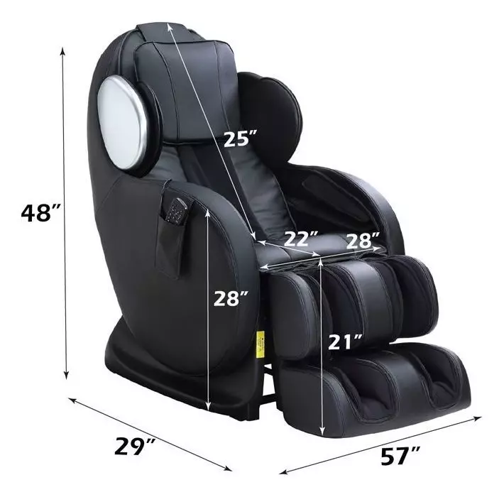 Pacari Black Upholstered Massage Chair