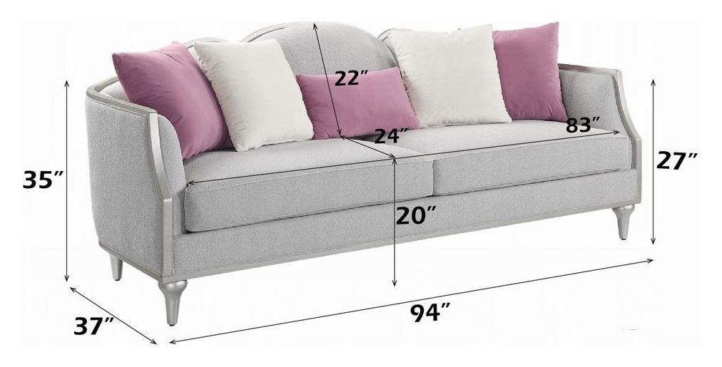 Kasa Beige 94" Sofa with Pillows