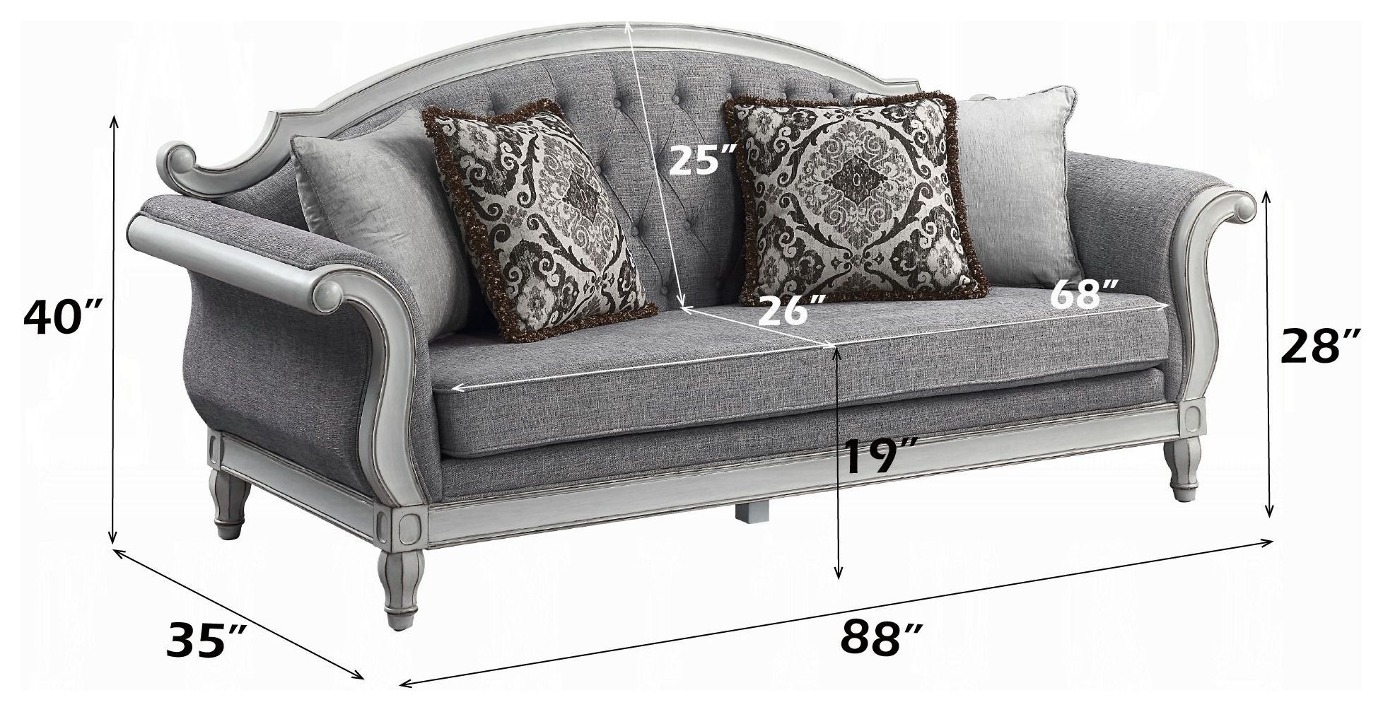 Florian Gray 88" Sofa