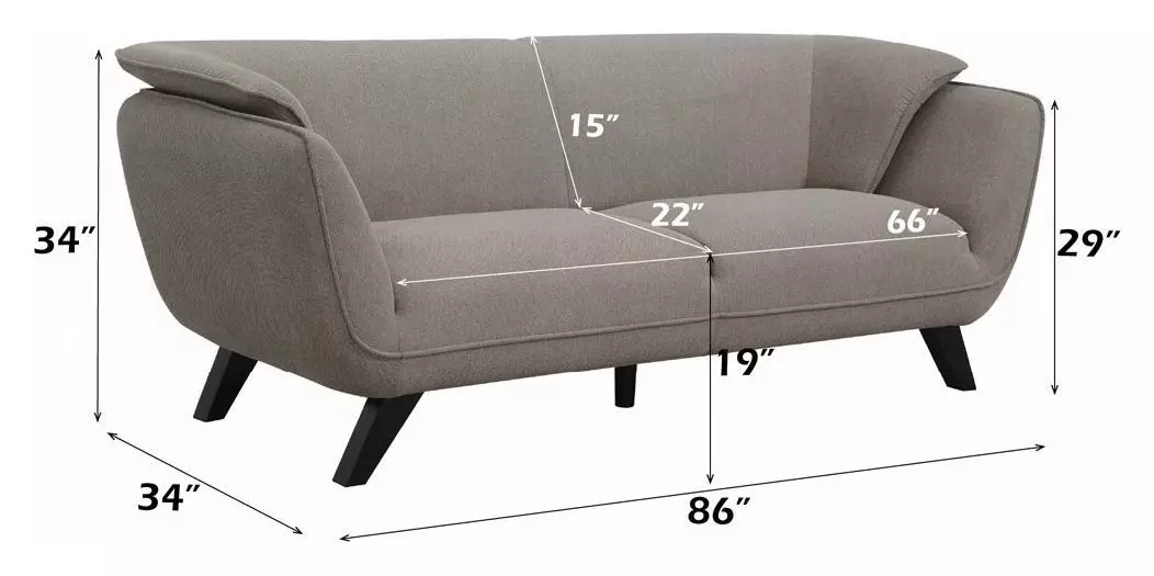 Nayeli Brown 86" Sofa