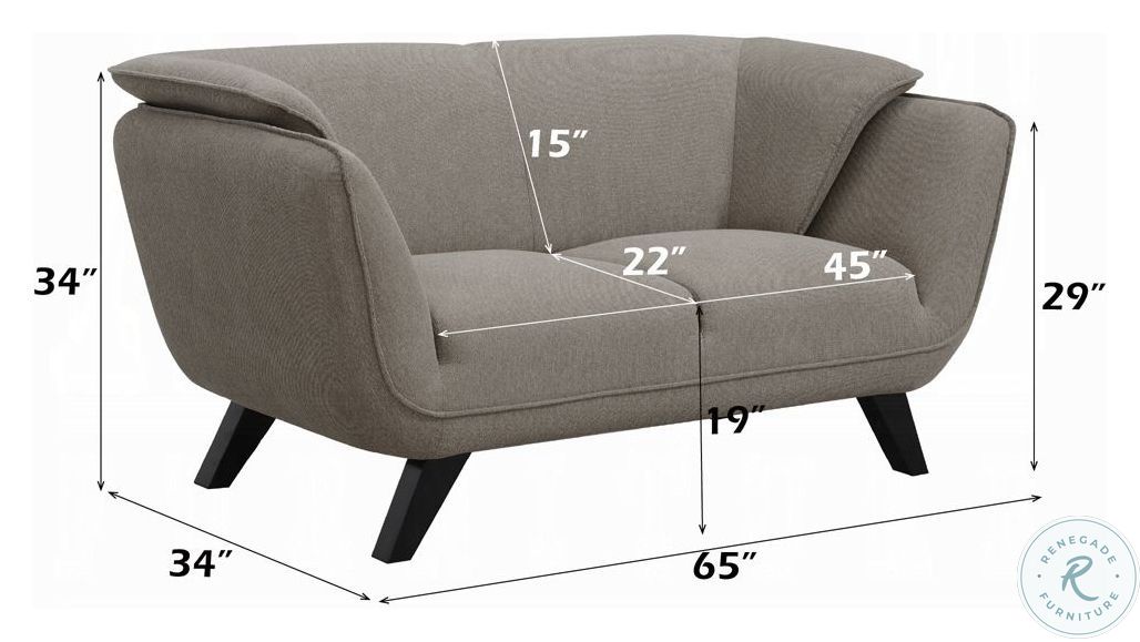 Nayeli Brown Linen 65" Loveseat
