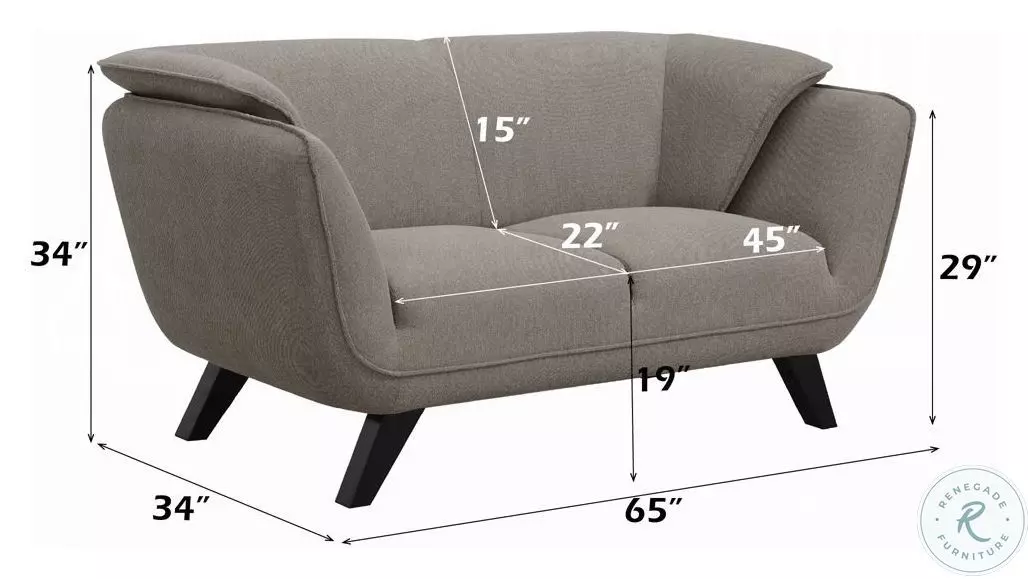 Nayeli Brown Linen 65" Loveseat