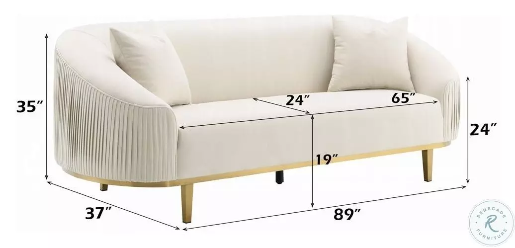 Martina Ivory Velvet Living Room Set with 2 Pillows from ACME