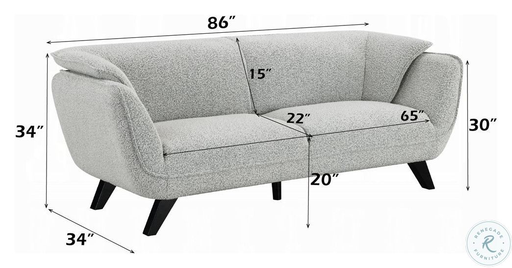Nayeli Light Gray Boucle 86" Sofa