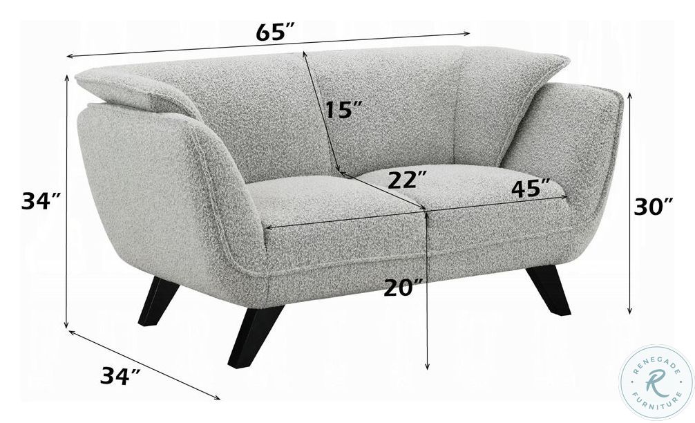 Nayeli Light Gray Boucle 65" Loveseat