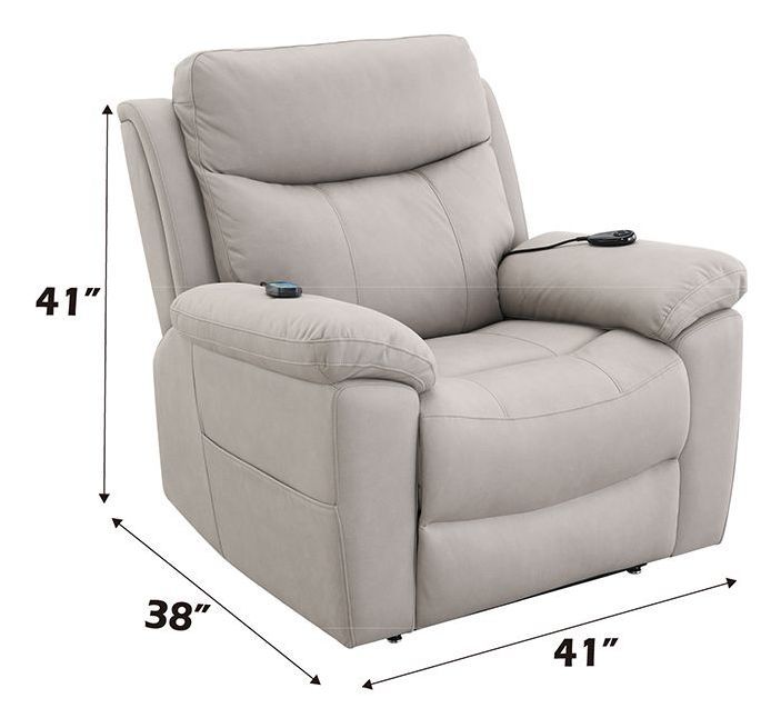 Chriki Light Gray Power Lift Recliner with Heating and Massage