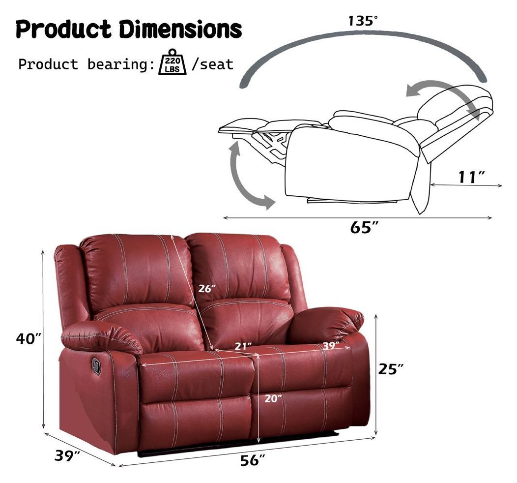 Zuriel Red 60" Rocker Reclining Loveseat