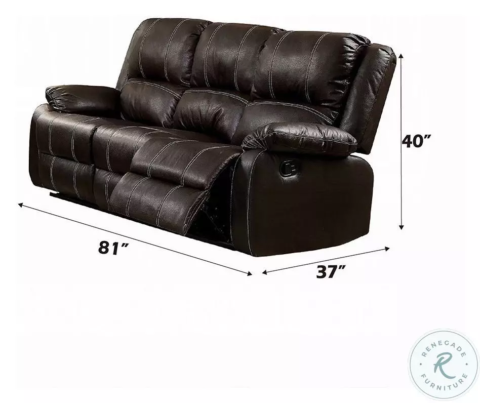 Zuriel Brown Reclining 78" Sofa