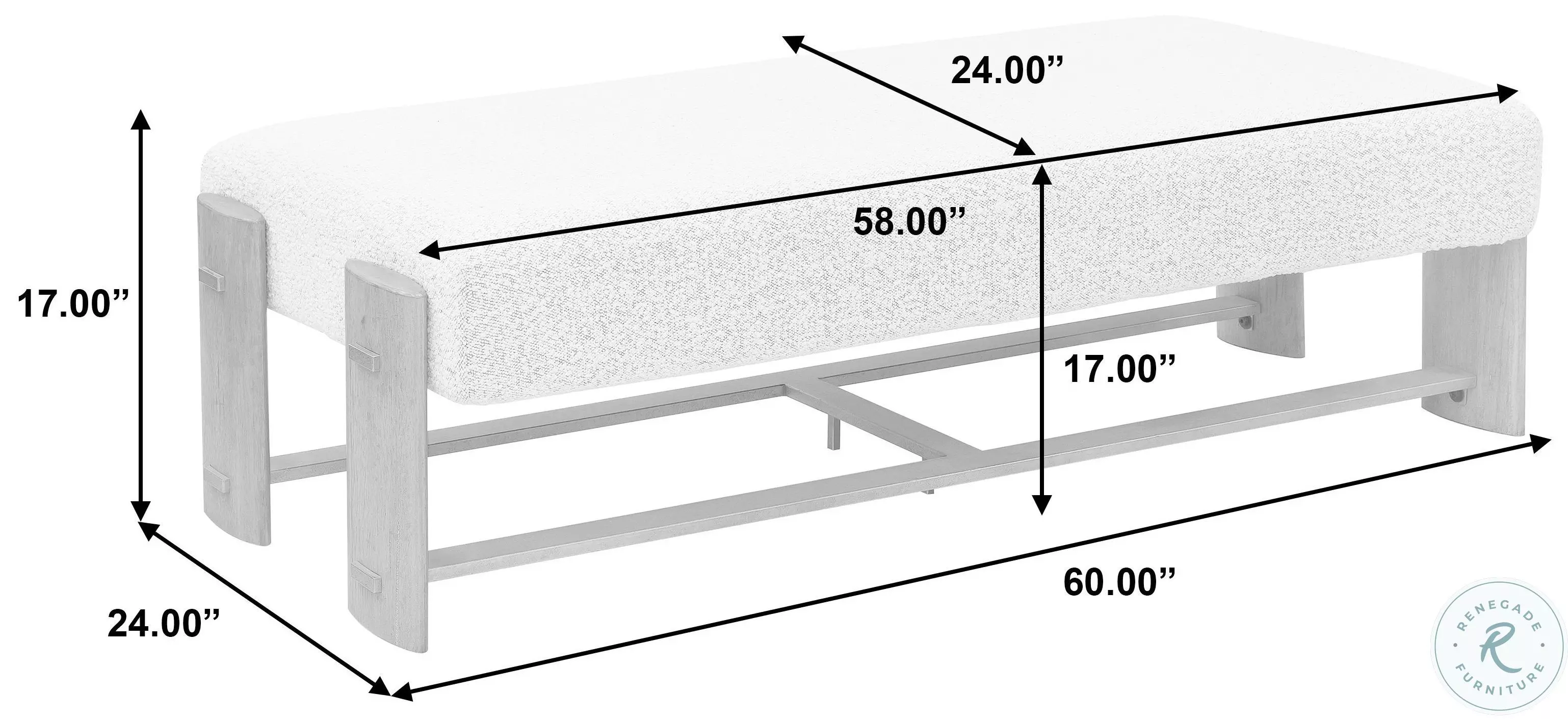 Wexford Oatmeal Ottoman Bench