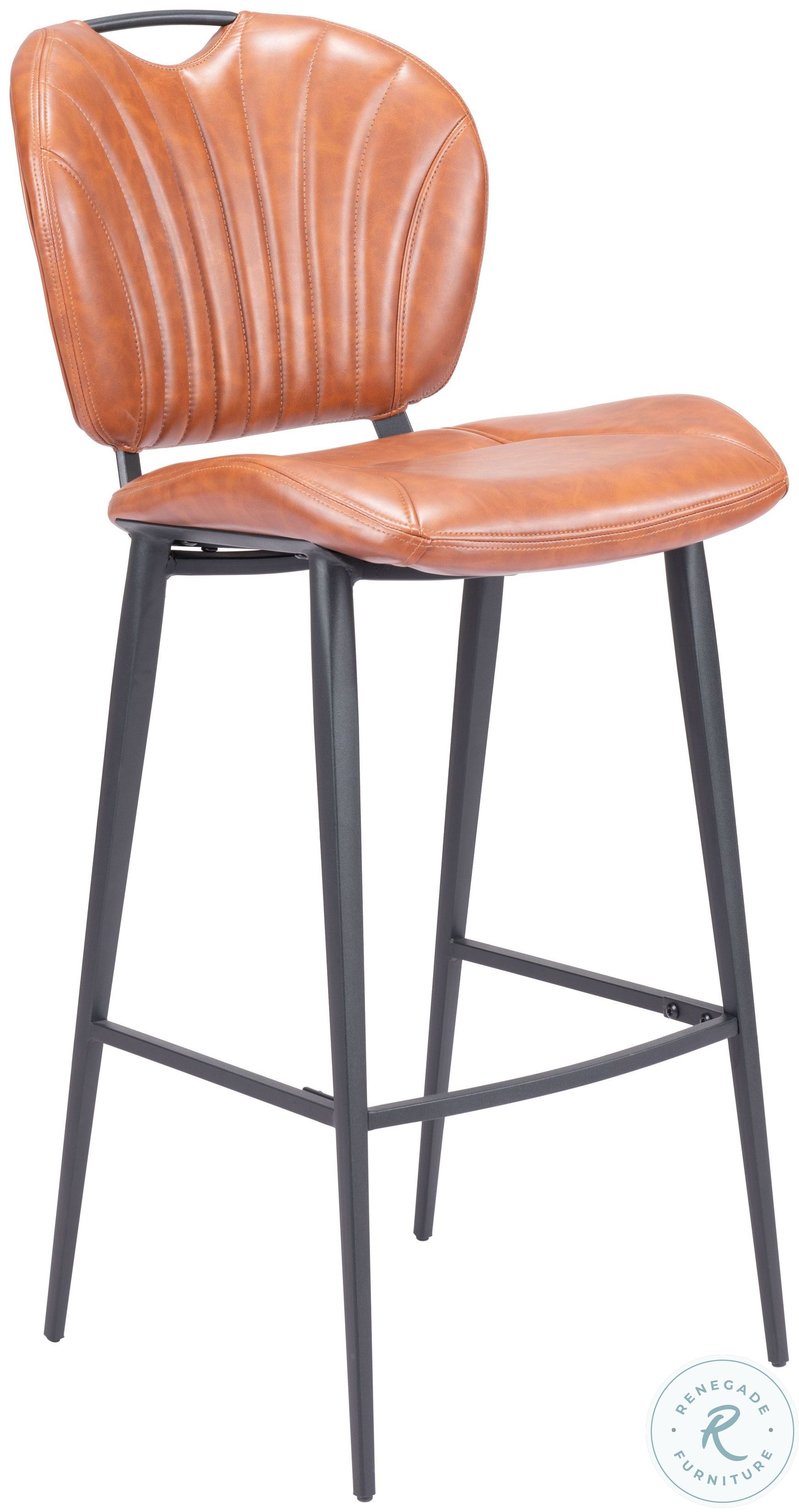 Terrence Vintage Brown Bar Stool From Zuo Coleman Furniture