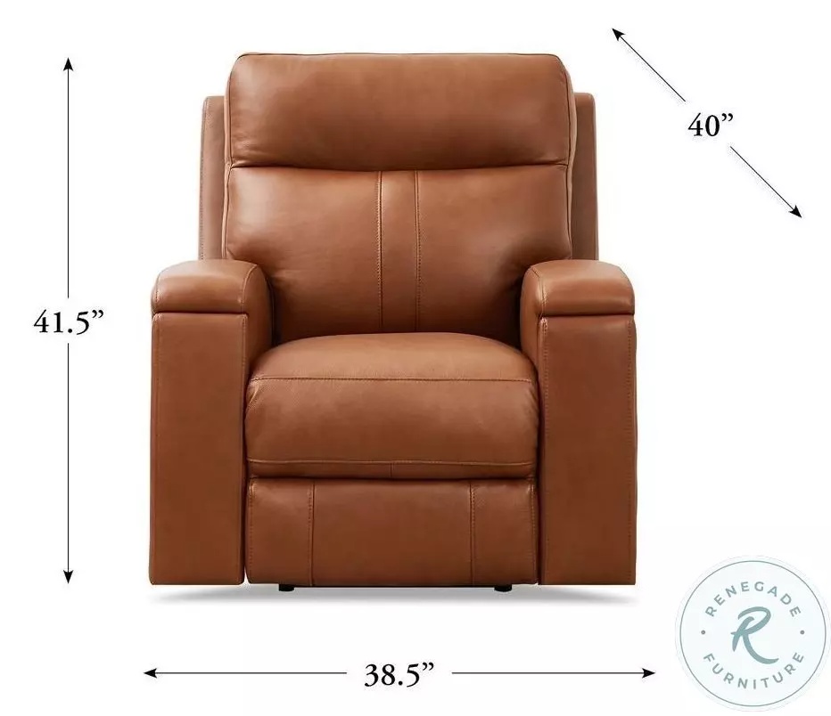 Varden Nutmeg Leather Zero Gravity Power Recliner with Power Headrest