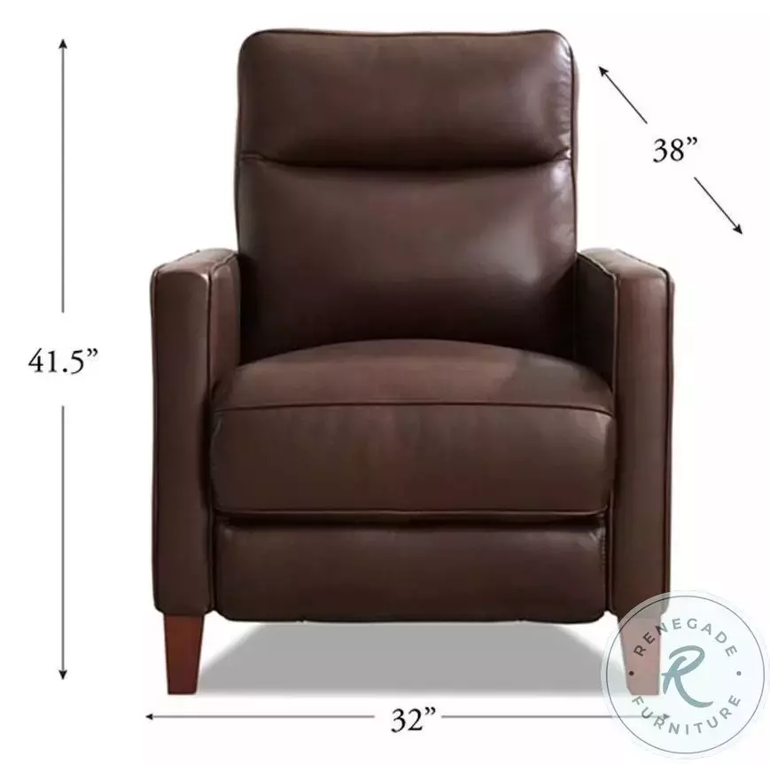 Arden Chestnut Leather Zero Gravity Power Recliner with Power Headrest and USB Charging