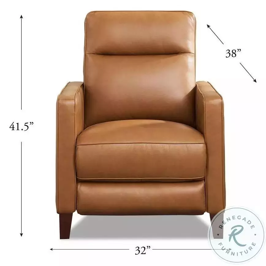 Arden Cognac Leather Zero Gravity Power Recliner with Power Headrest and USB Charging