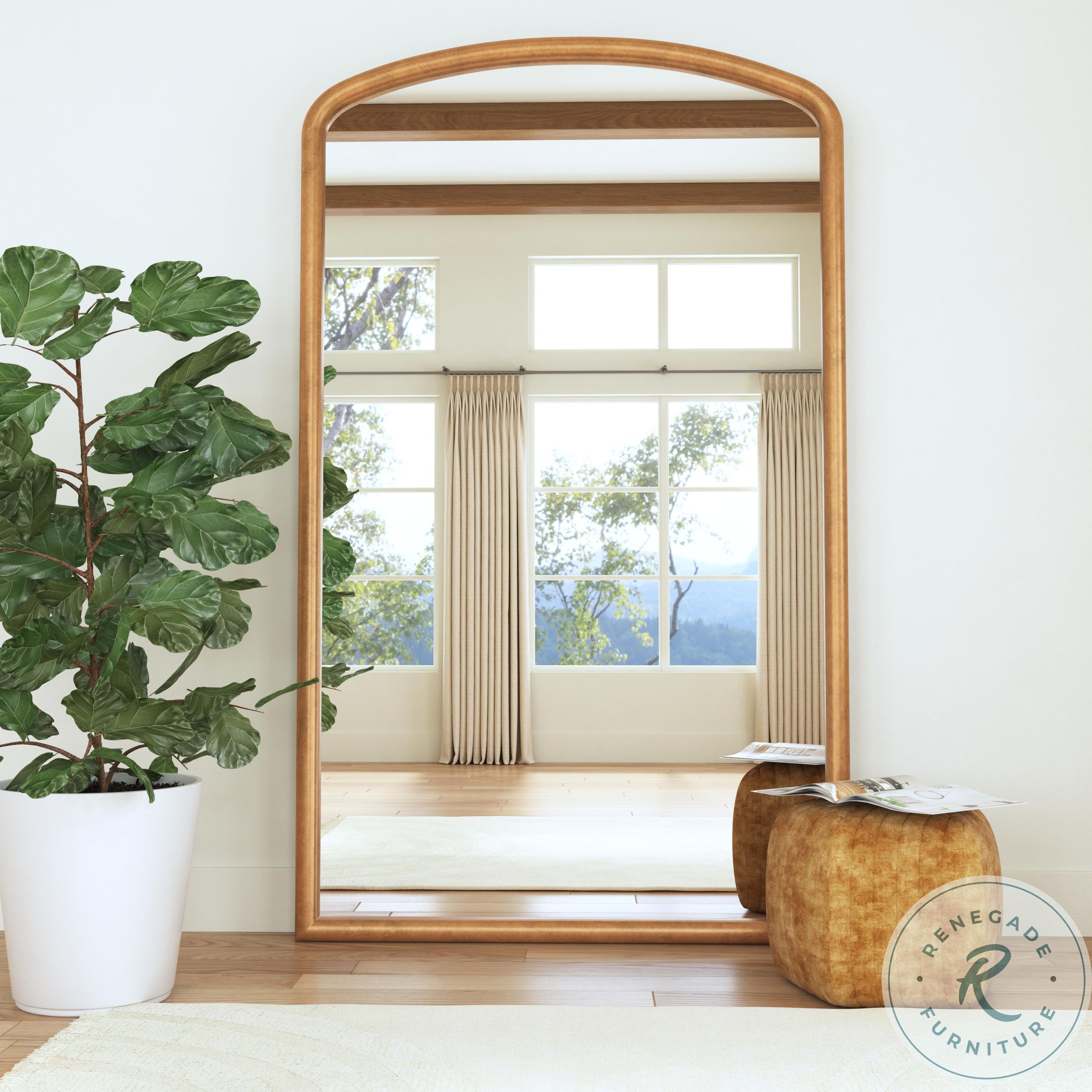 Chrome Brookings Leaner Mirror from Bassett Mirror Coleman Furniture