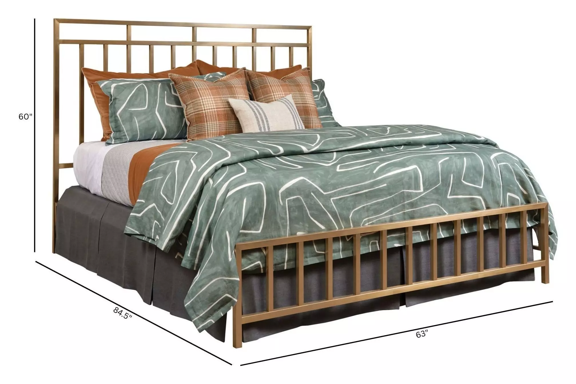 Acquisitions Brushed Gold Queen Aspire Metal Bed