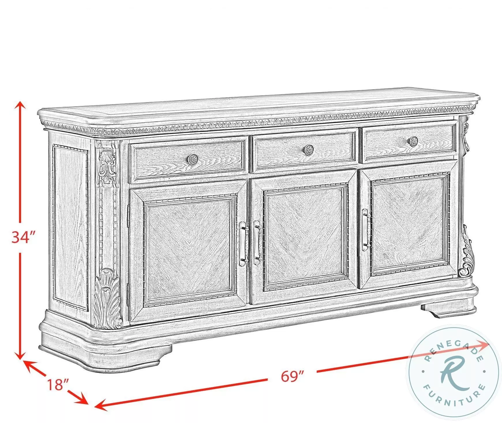 Denali Rich Walnut Sideboard