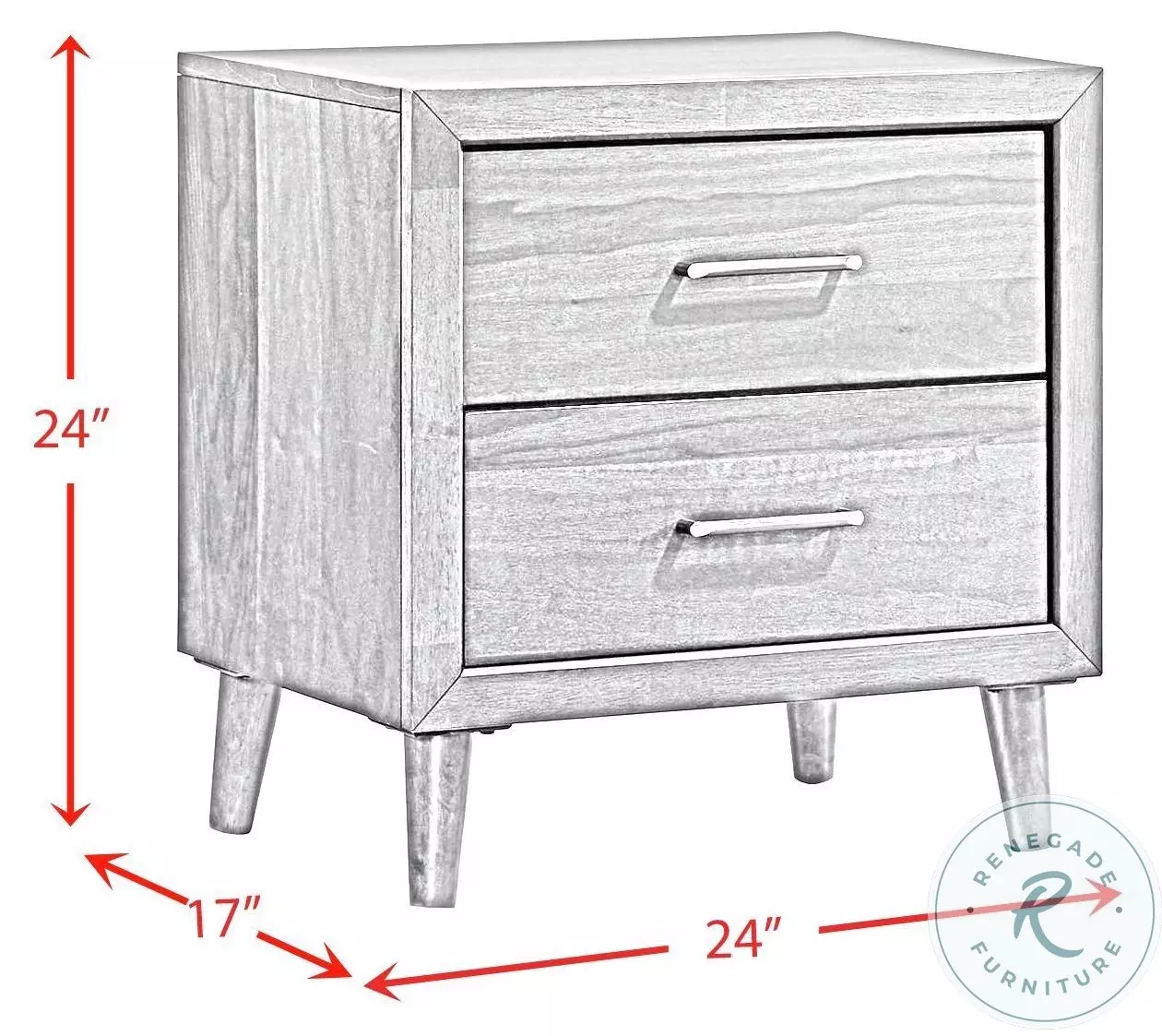 Zuma Walnut 2 Drawer Nightstand