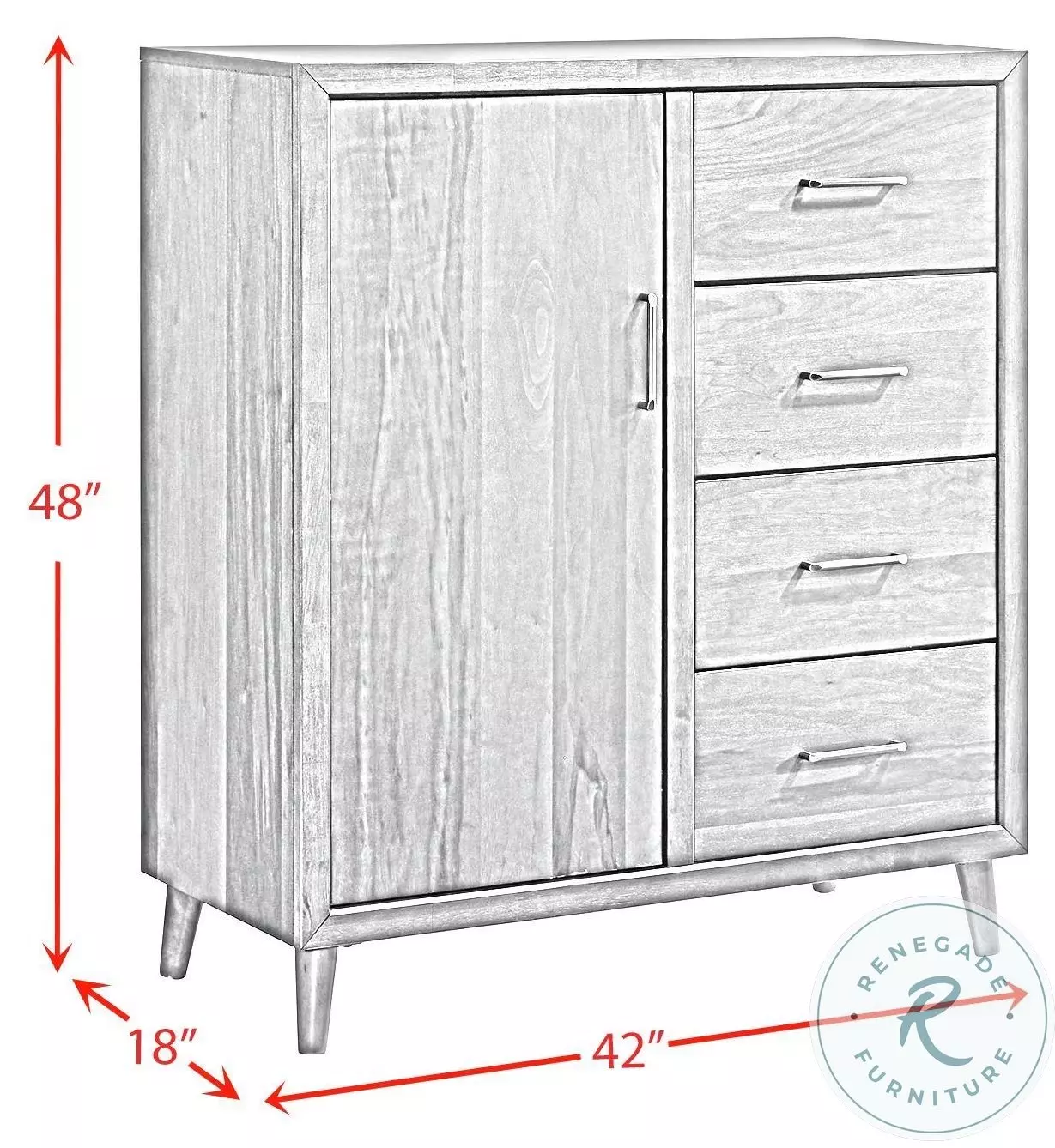 Zuma Walnut 4 Drawer Chest