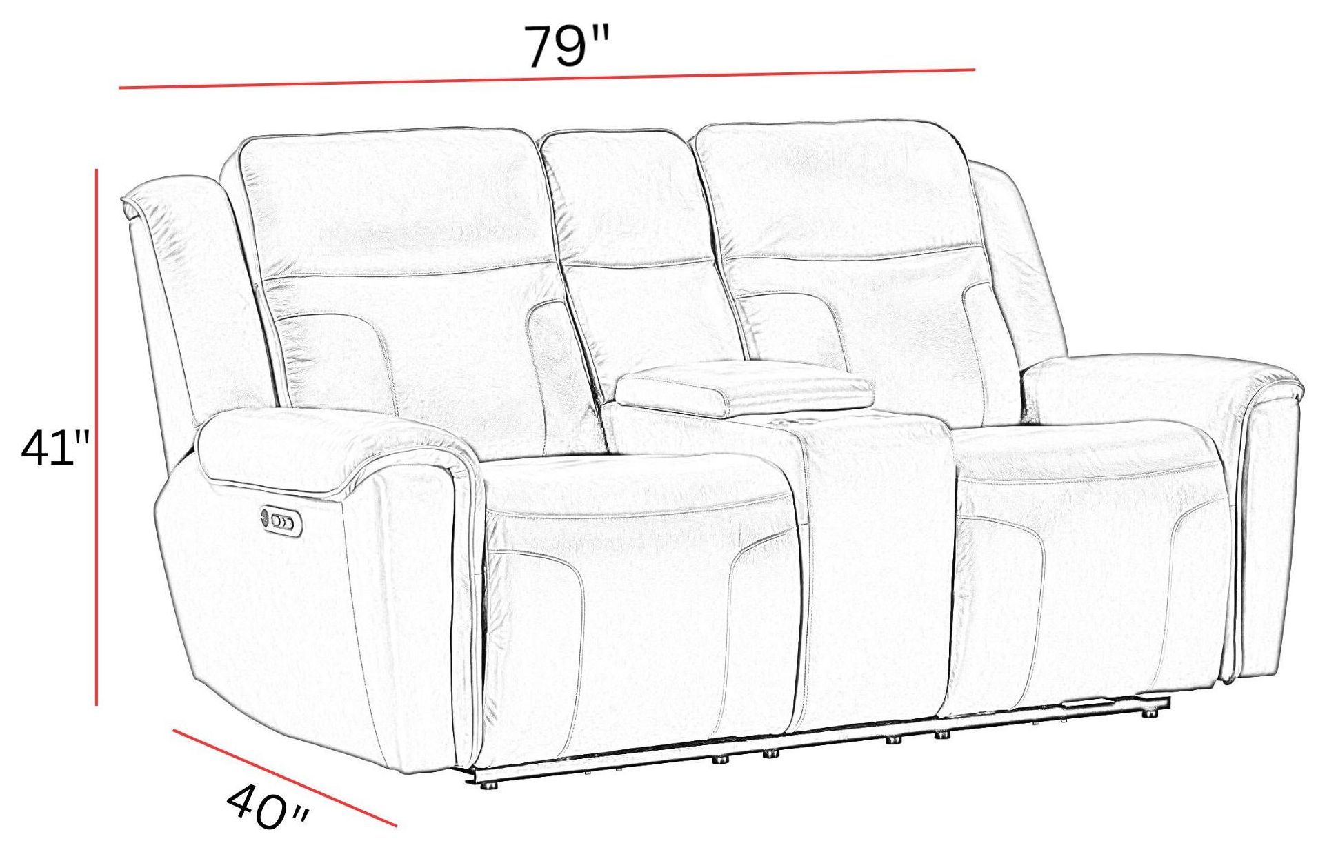 Atlantis Smooth Latte Leather Zero Gravity Power Reclining Console Loveseat