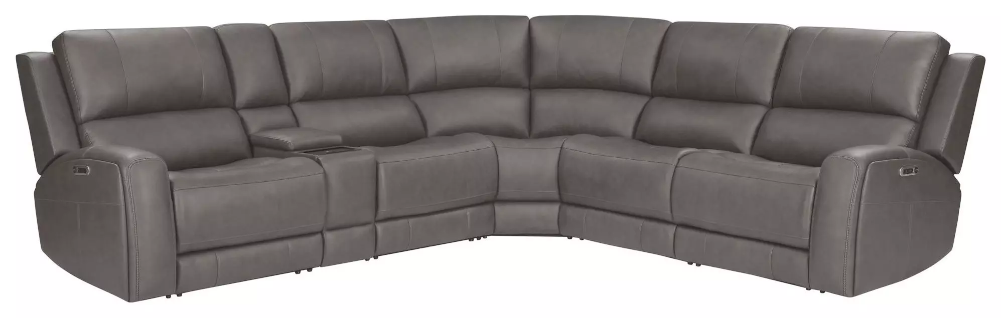 Belmont Autumn Fog Leather Gravity Modular Power Reclining