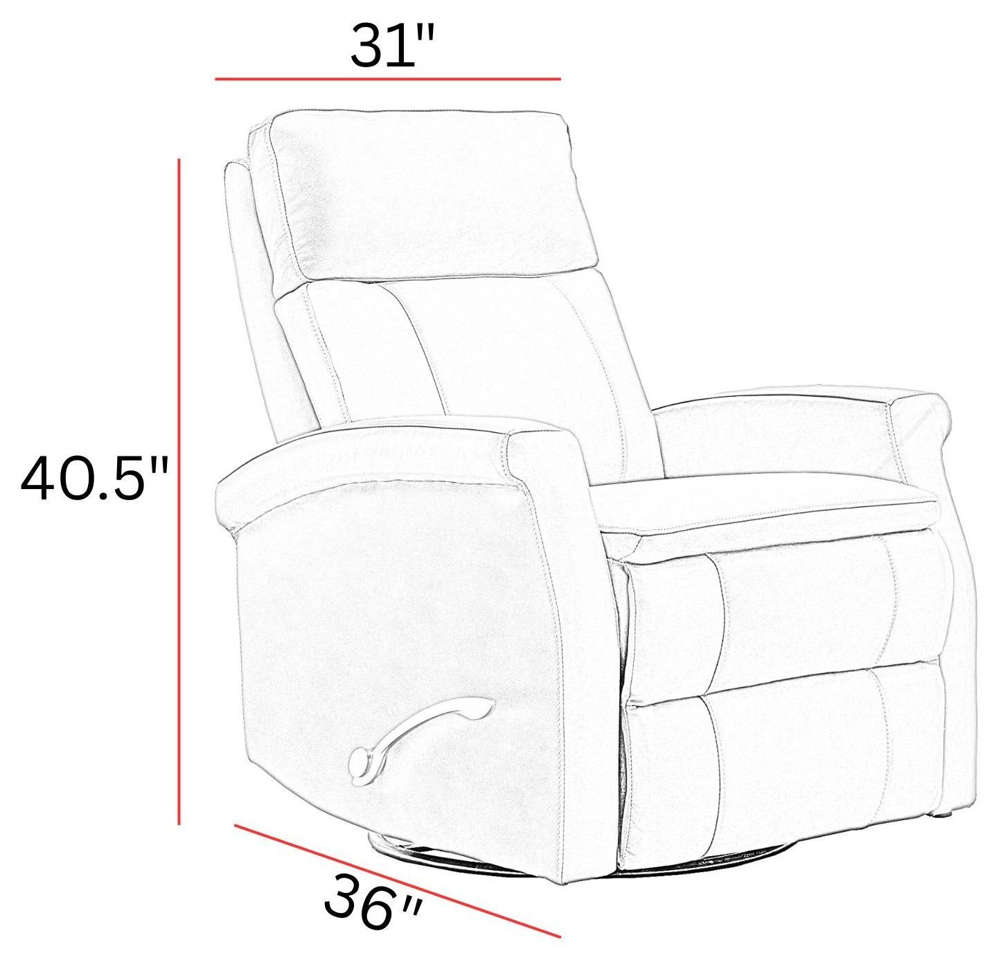 Bristol Graphite Leather Swivel Glider Recliner