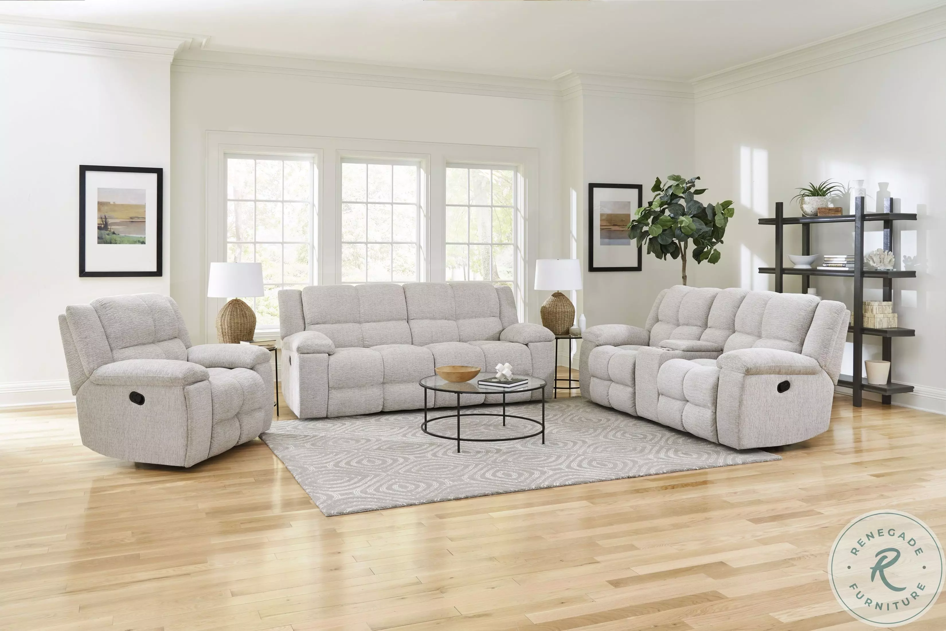 Dash Opal Taupe Reclining Living Room Set from Golden Crest Home