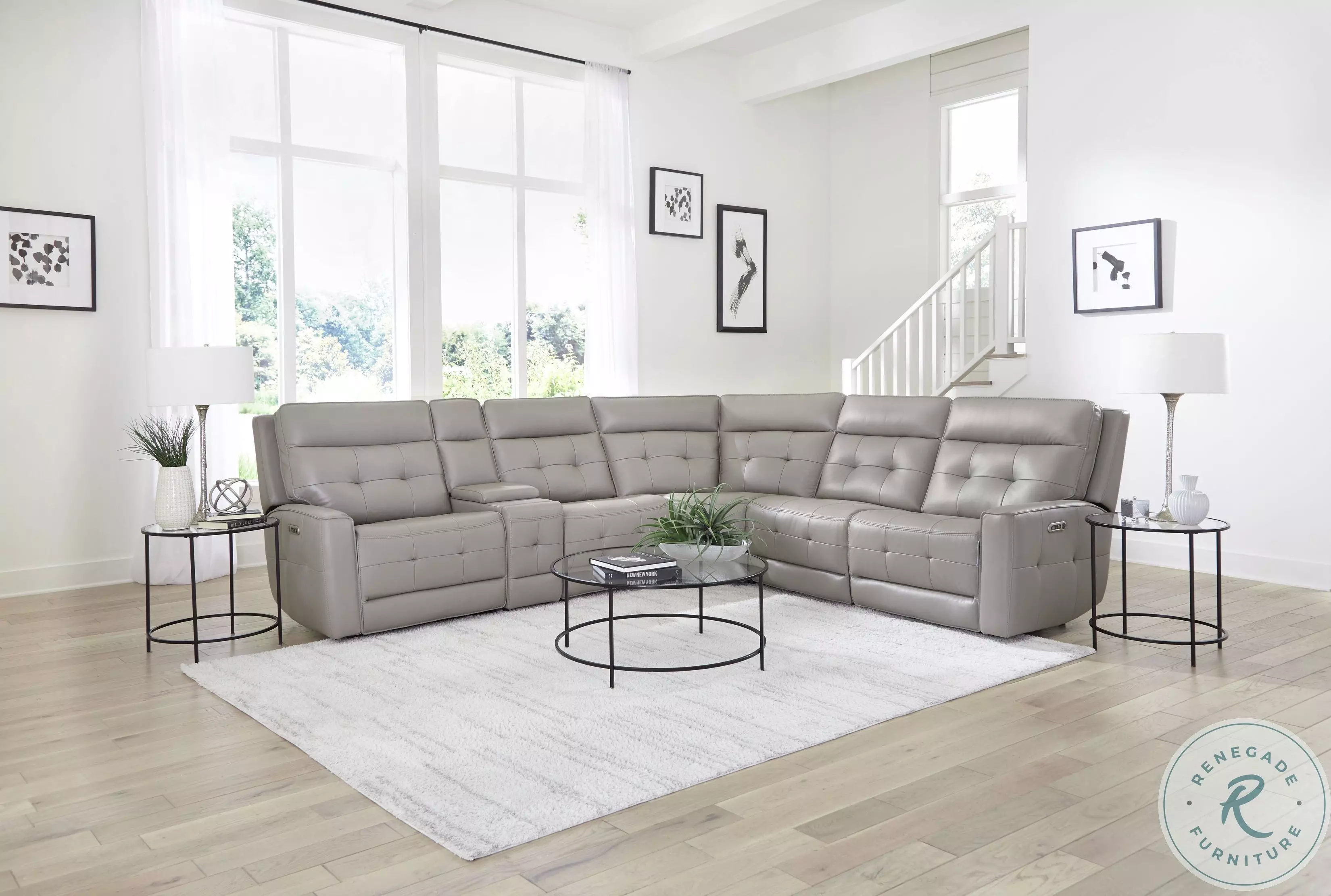Canterbury Pewter Zero Gravity Power Reclining Sectional from