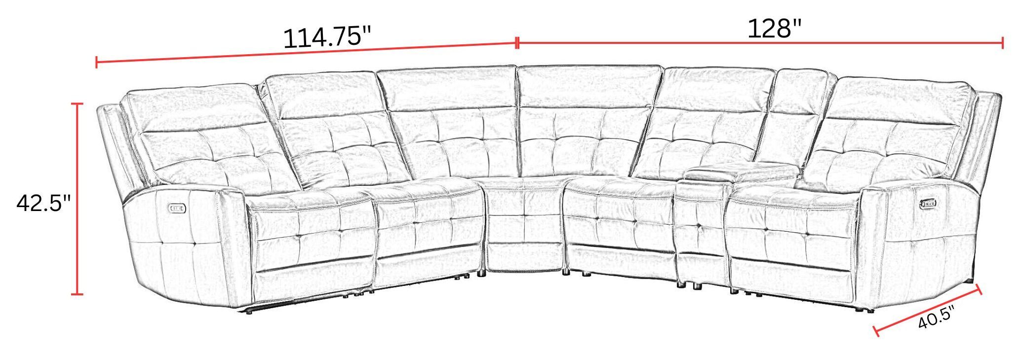 Canterbury Pewter Zero Gravity Power Reclining Sectional from