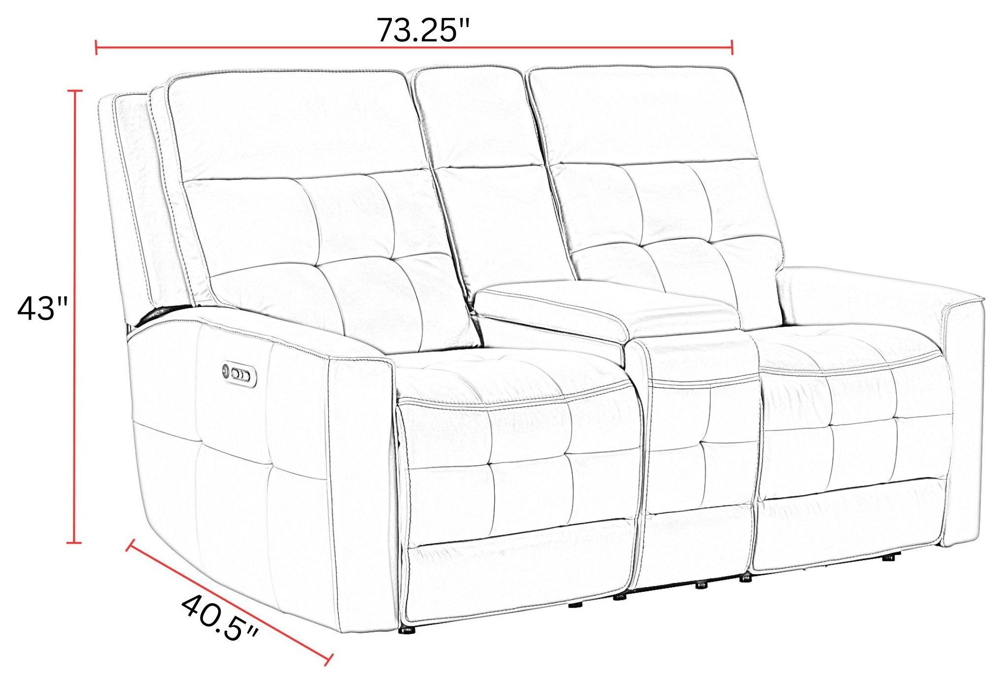 Canterbury Pewter Zero Gravity Power Reclining Console Loveseat With Power Headrest