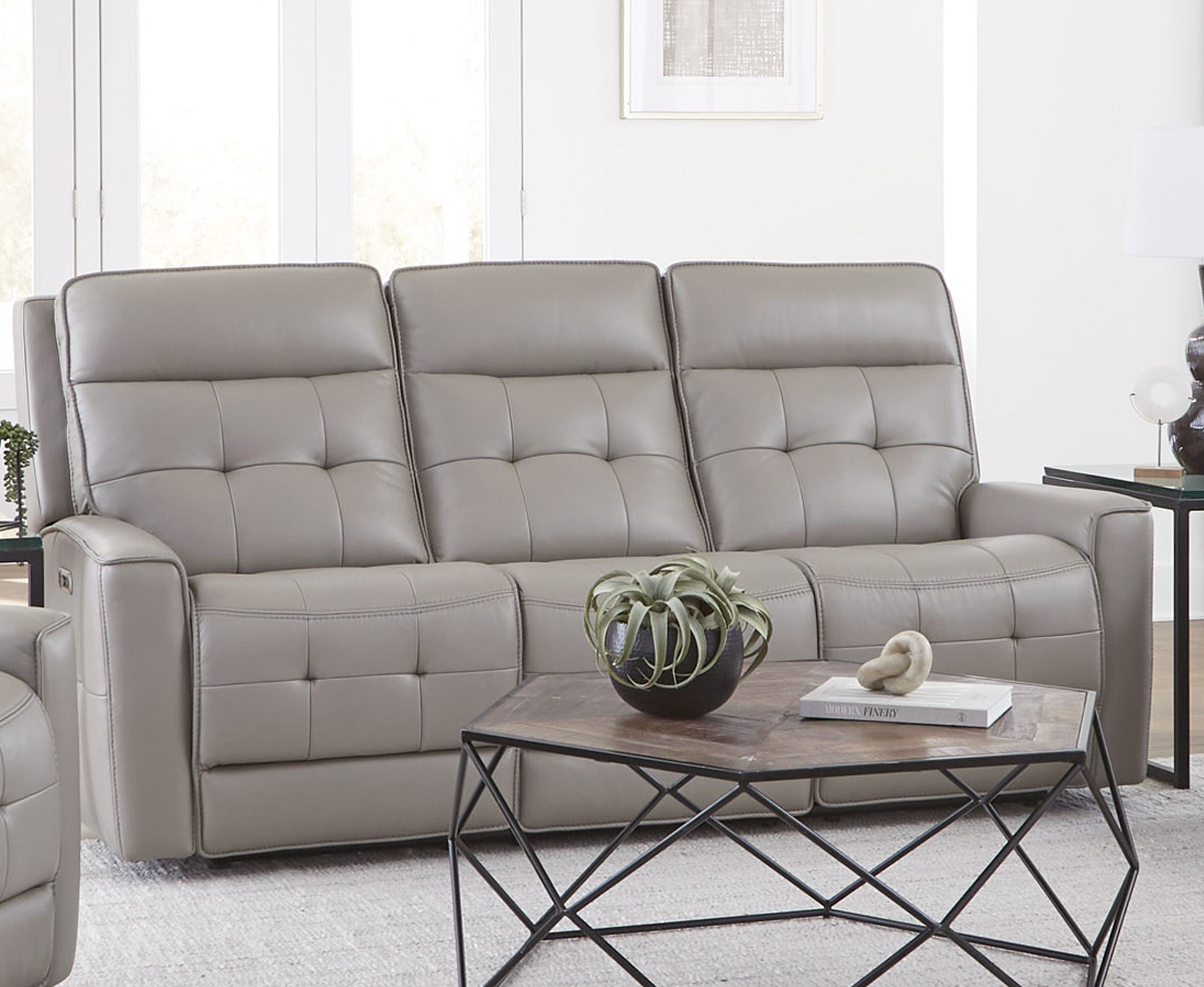 ピューター インテリア Canterbury Pewter Zero Gravity Power Reclining Sofa With Power