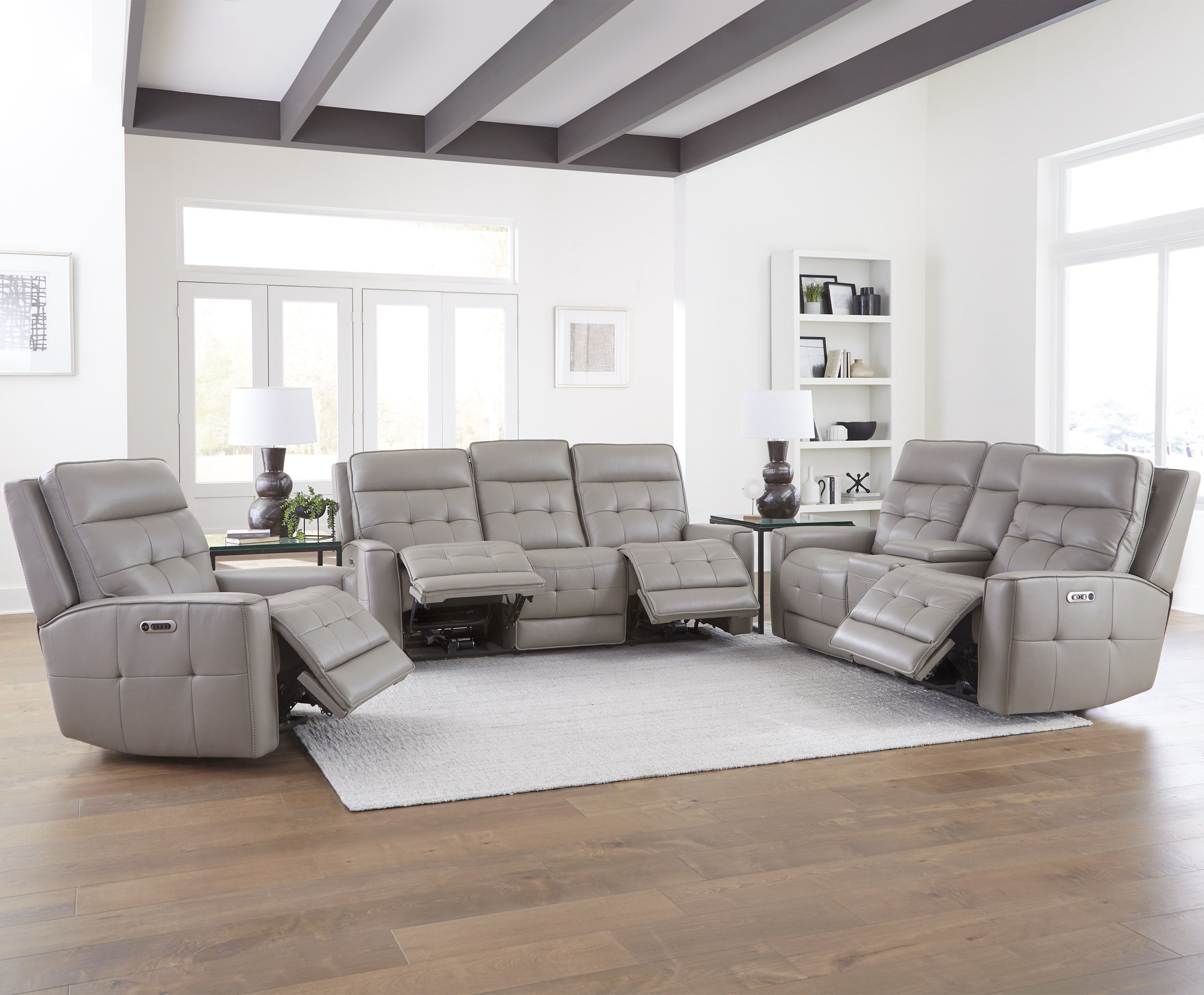 Canterbury Pewter Zero Gravity Power Reclining Sofa With Power