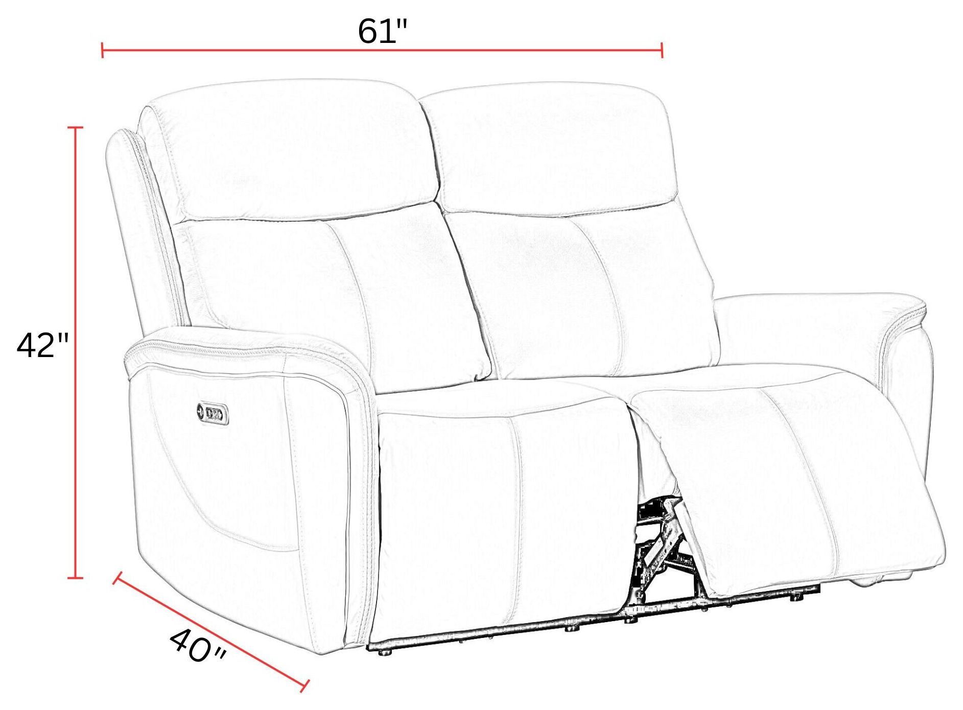 Cascade Auburn Leather Power Reclining Loveseat
