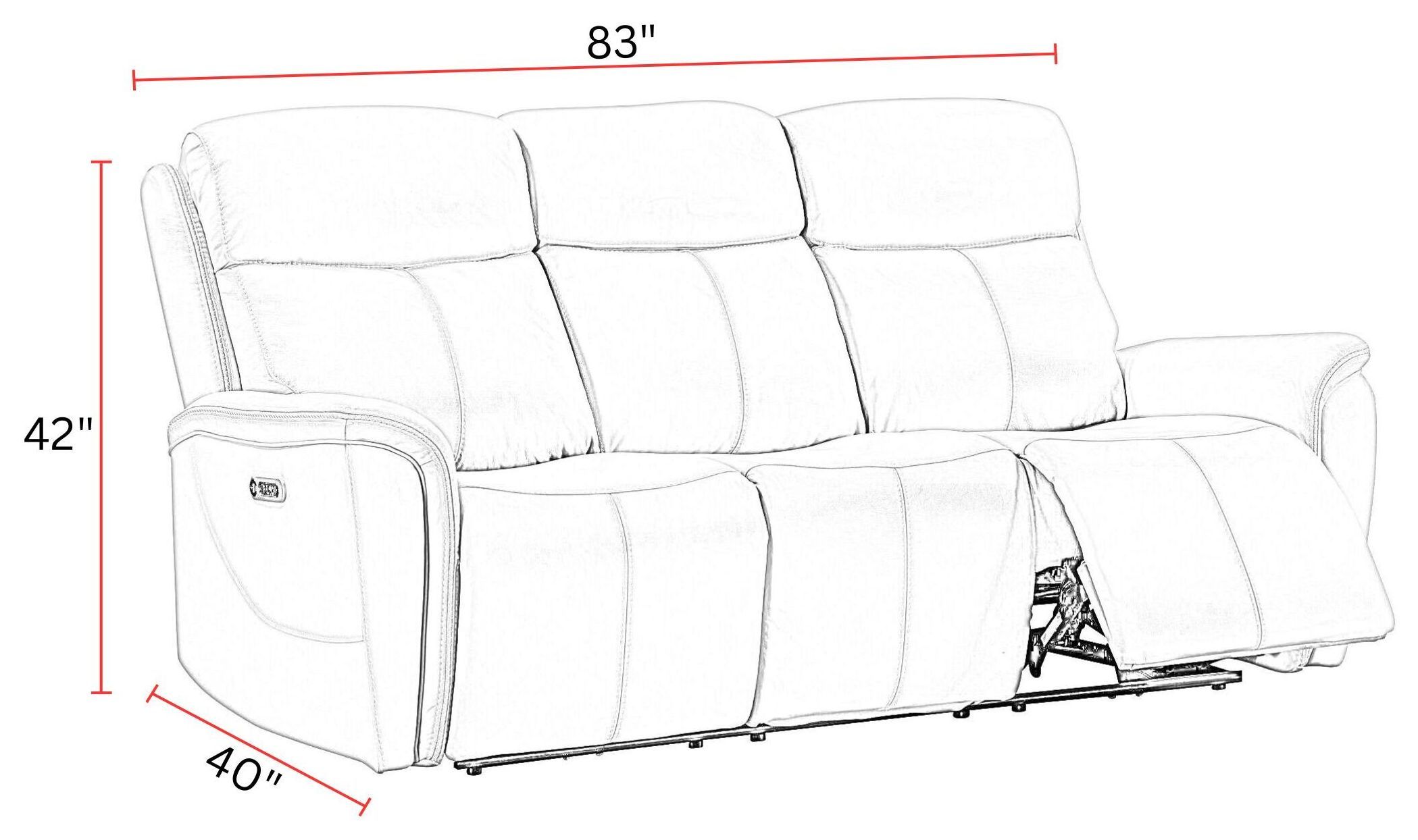 Cascade Auburn Leather Power Reclining Sofa