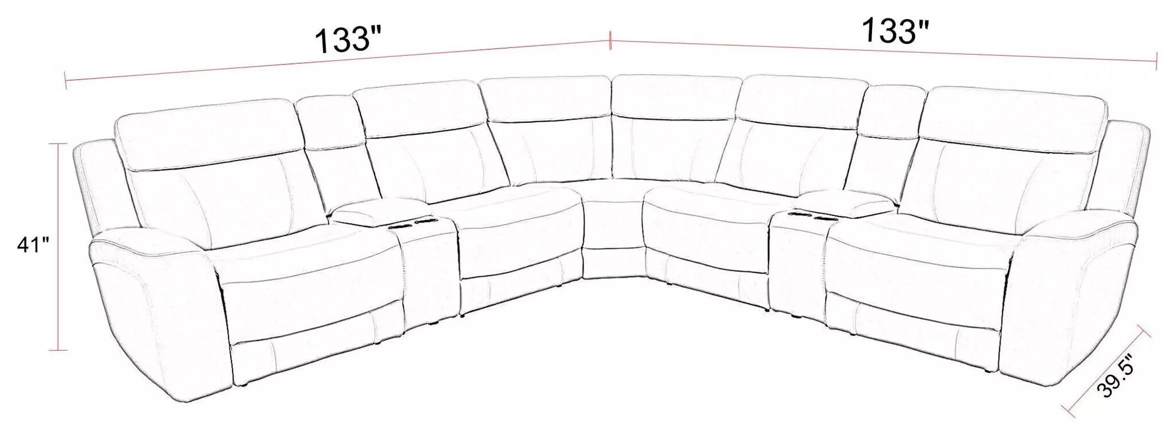 Carrith Autumn Umber Leather 7 Piece Modular Power Reclining Sectional