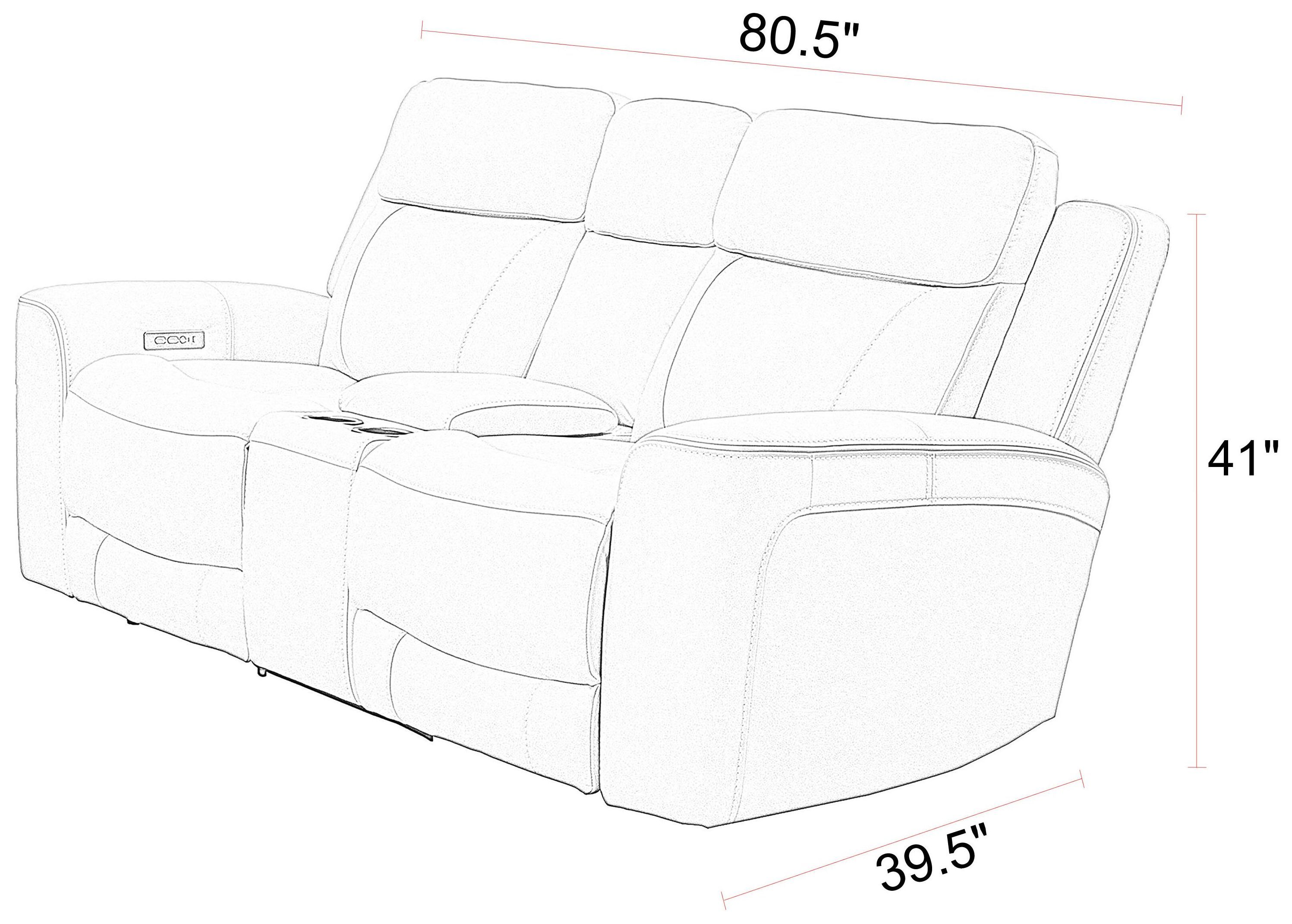 Calgary Autumn Umber Leather Power Reclining Console Loveseat
