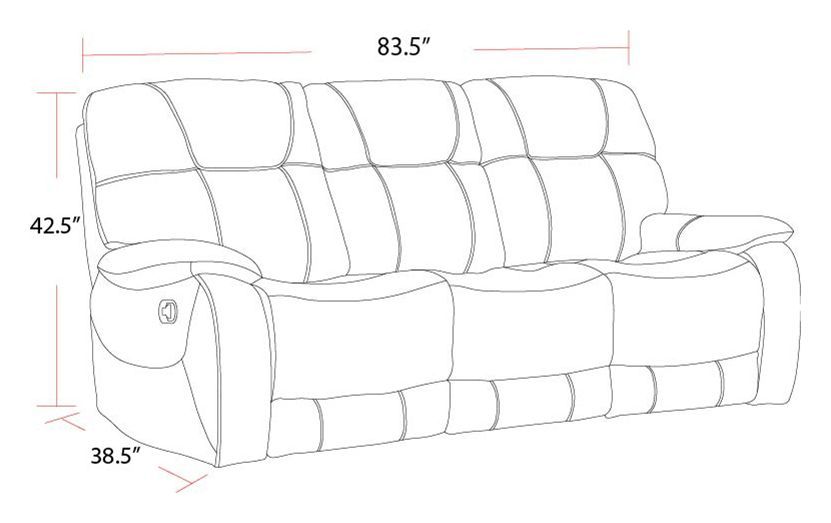Cooper Shadow Brown Manual Triple Reclining Sofa
