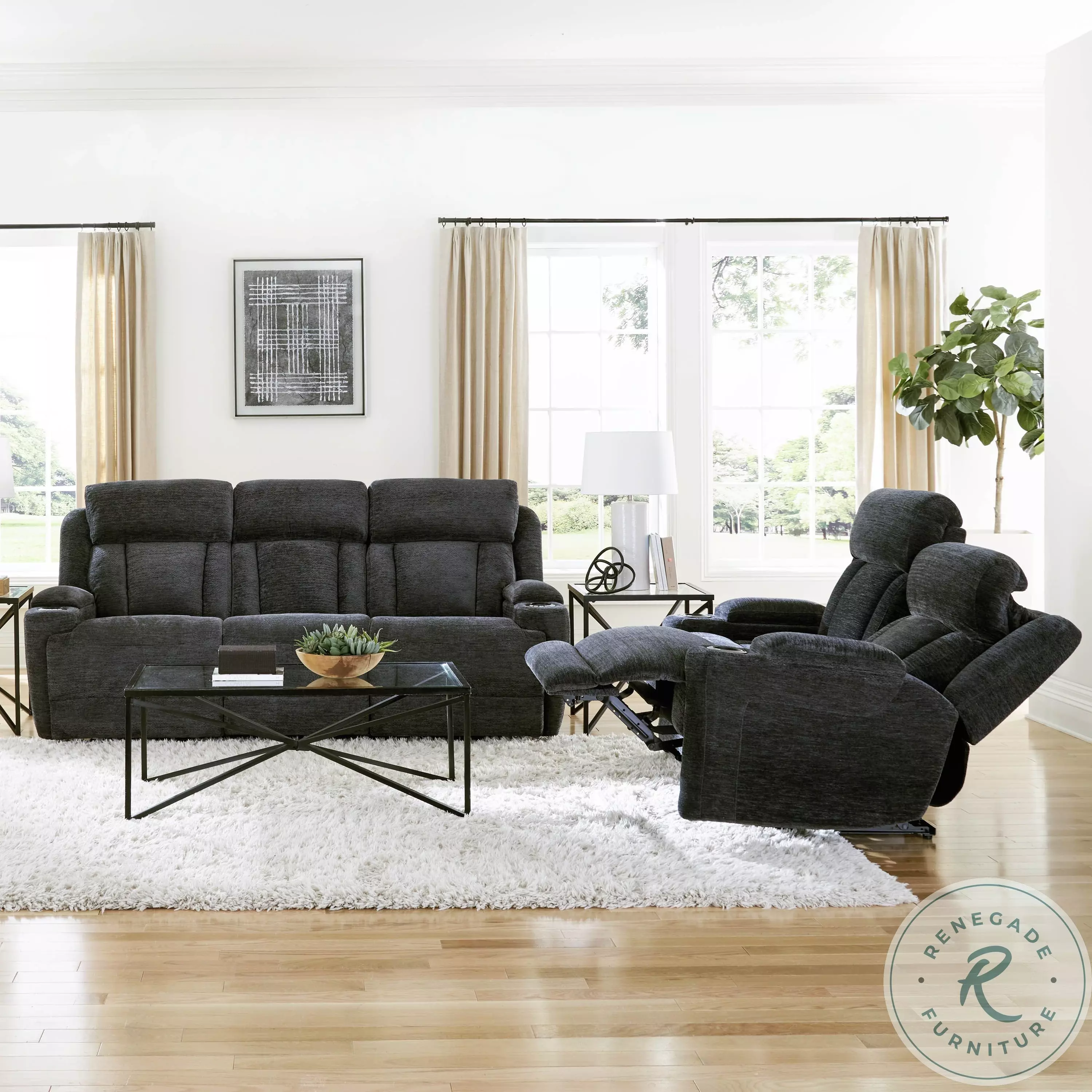 Dalton Lucky Charcoal Power Reclining Living Room Set from Parker