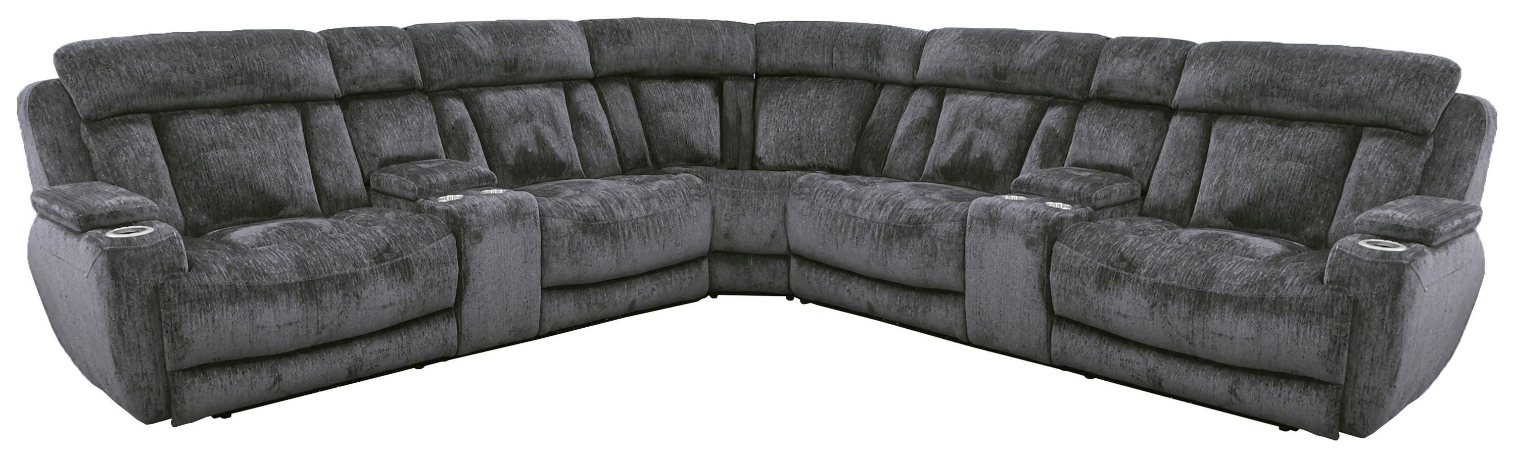 Dalton Lucky Charcoal Performance Fabric 7 Piece Modular Power